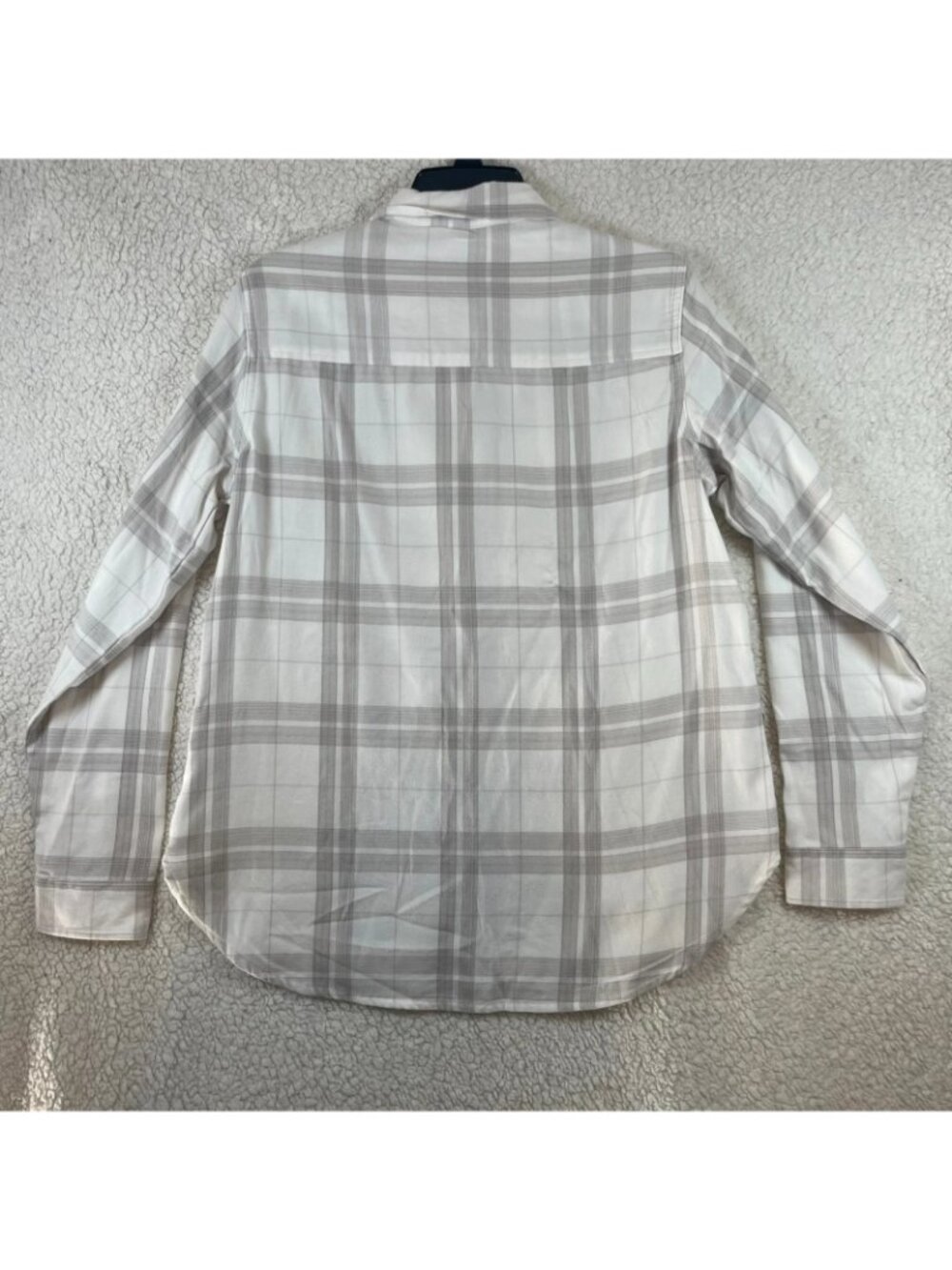 Jachs Girlfriend Plaid Button Front Shirt Women's Small Gray White - Picture 2 of 7